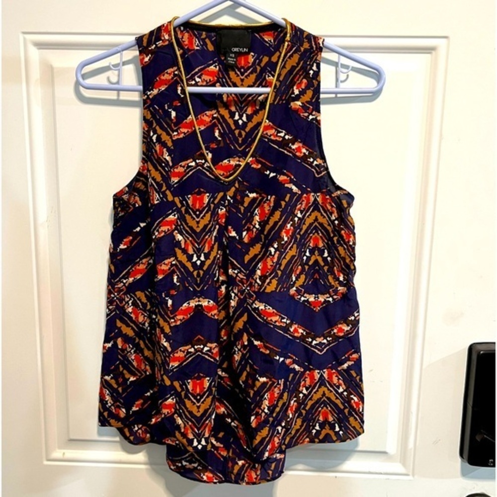 Greylin By Anthropologie pure silk Flowy xs tank blouse